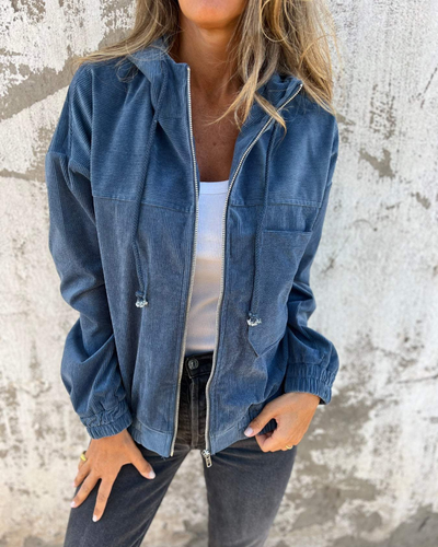 Poppy | Corduroy Hooded Jacket with Zip