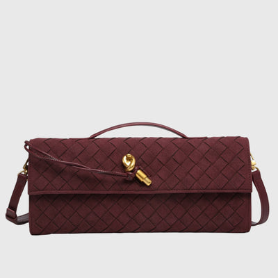 Cherry | Luxe Woven Suede Clutch