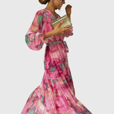 Emma - Floral Print Wrap Maxi Dress